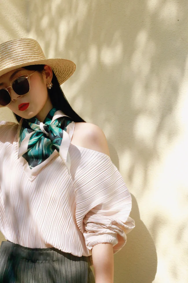 Square Neckerchief For Business Party Women Elegant Skinny Retro Head Neck  silk Satin Scarf