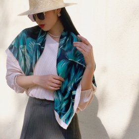 Square Neckerchief For Business Party Women Elegant Skinny Retro Head Neck silk Satin Scarf