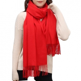 New Arrival Soft Women Rectangular Scarf Ladies Plain Cashmere Scarf Warm Red Winter Shawl